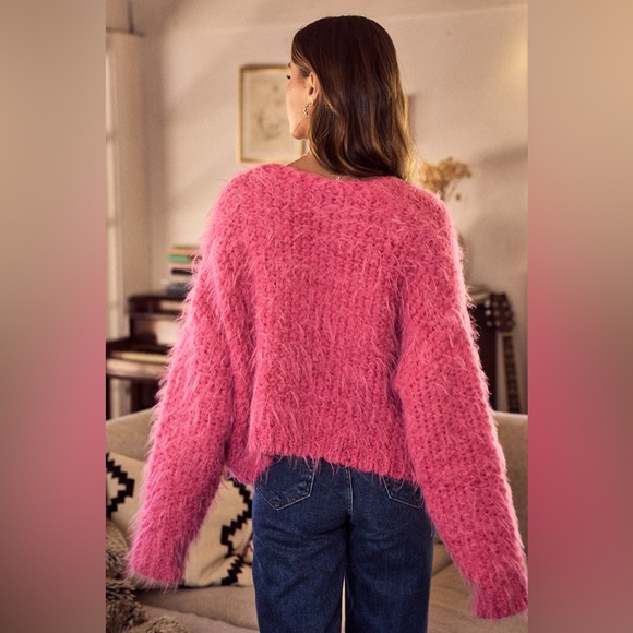 SO ME Soft Touch Hairy Loose Fit Cozy Sweater Cardigan - Picture 15 of 16